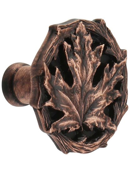 Maple Leaf Knob in Antique Copper.